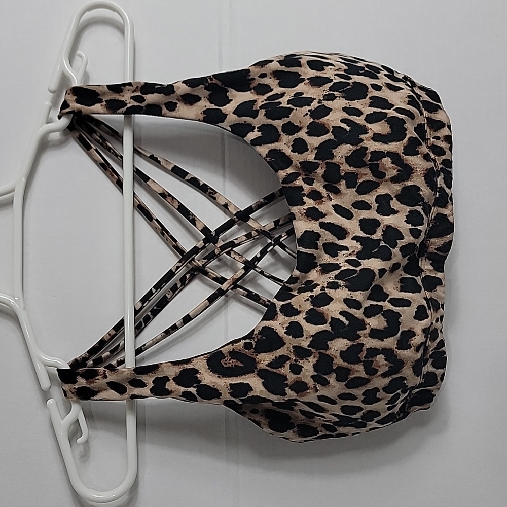 Victoria's Secret Tan Black Animal Print Padded Bralette,  XL